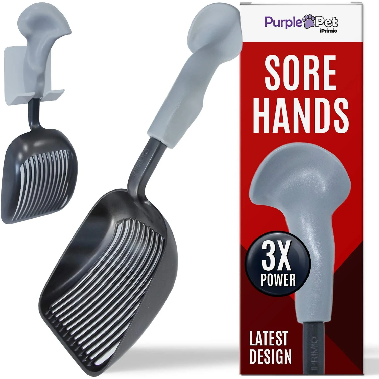 IPrimio Non Stick Coated Aluminum, Cat Scooper, X-Large, Black 3 IPrimio Non Stick Coated Aluminum, Cat Scooper, X-Large, Black