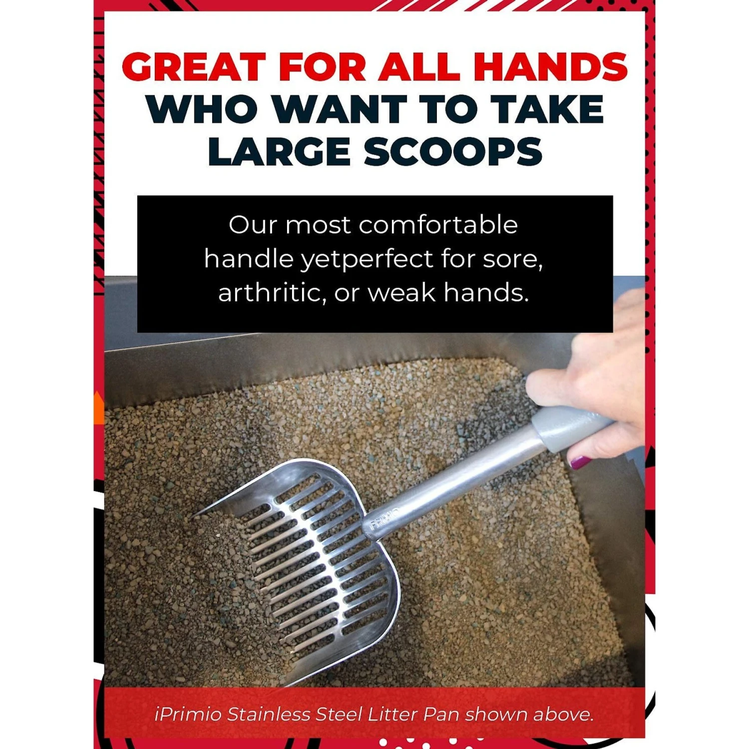 IPrimio Polished Aluminum, Cat Scooper, X-Large 6 IPrimio Polished Aluminum, Cat Scooper, X-Large - Image 5