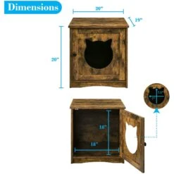 Sweet Barks Enclosed House Side Table Cat Litter Box, Rustic Brown 14 Sweet Barks Enclosed House Side Table Cat Litter Box, Rustic Brown -Pet Supplies Store 354503 PT3. AC SS1800 V1640043731