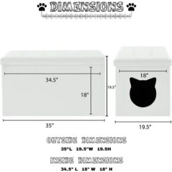 Sweet Barks Designer Enclosure Hidden Washroom Bench Ottoman Cat Litter Box -Pet Supplies Store 354508 PT2. AC SS1800 V1640044595