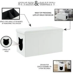 Sweet Barks Designer Enclosure Hidden Washroom Bench Ottoman Cat Litter Box -Pet Supplies Store 354508 PT3. AC SS1800 V1640042528