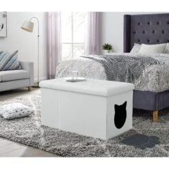 Sweet Barks Designer Enclosure Hidden Washroom Bench Ottoman Cat Litter Box -Pet Supplies Store 354508 PT6. AC SS1800 V1640040397