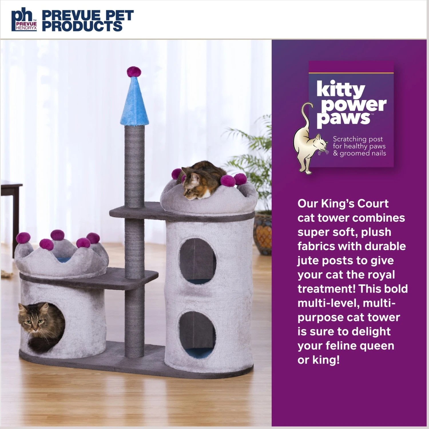 Prevue Pet Products King's Court Cat Castle 4 Prevue Pet Products King's Court Cat Castle - Image 2
