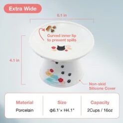 Necoichi Extra Wide Raised Cat Food Bowl 11 Necoichi Extra Wide Raised Cat Food Bowl -Pet Supplies Store 357119 PT3. AC SS1800 V1657657126