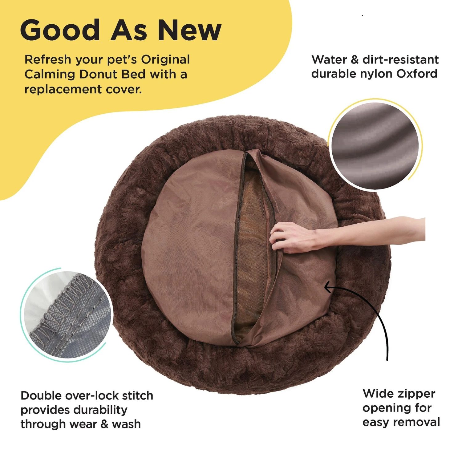 Best Friends By Sheri The Original Calming Donut Cat & Dog Bed Replacement Cover 4 Best Friends By Sheri The Original Calming Donut Cat & Dog Bed Replacement Cover - Image 2