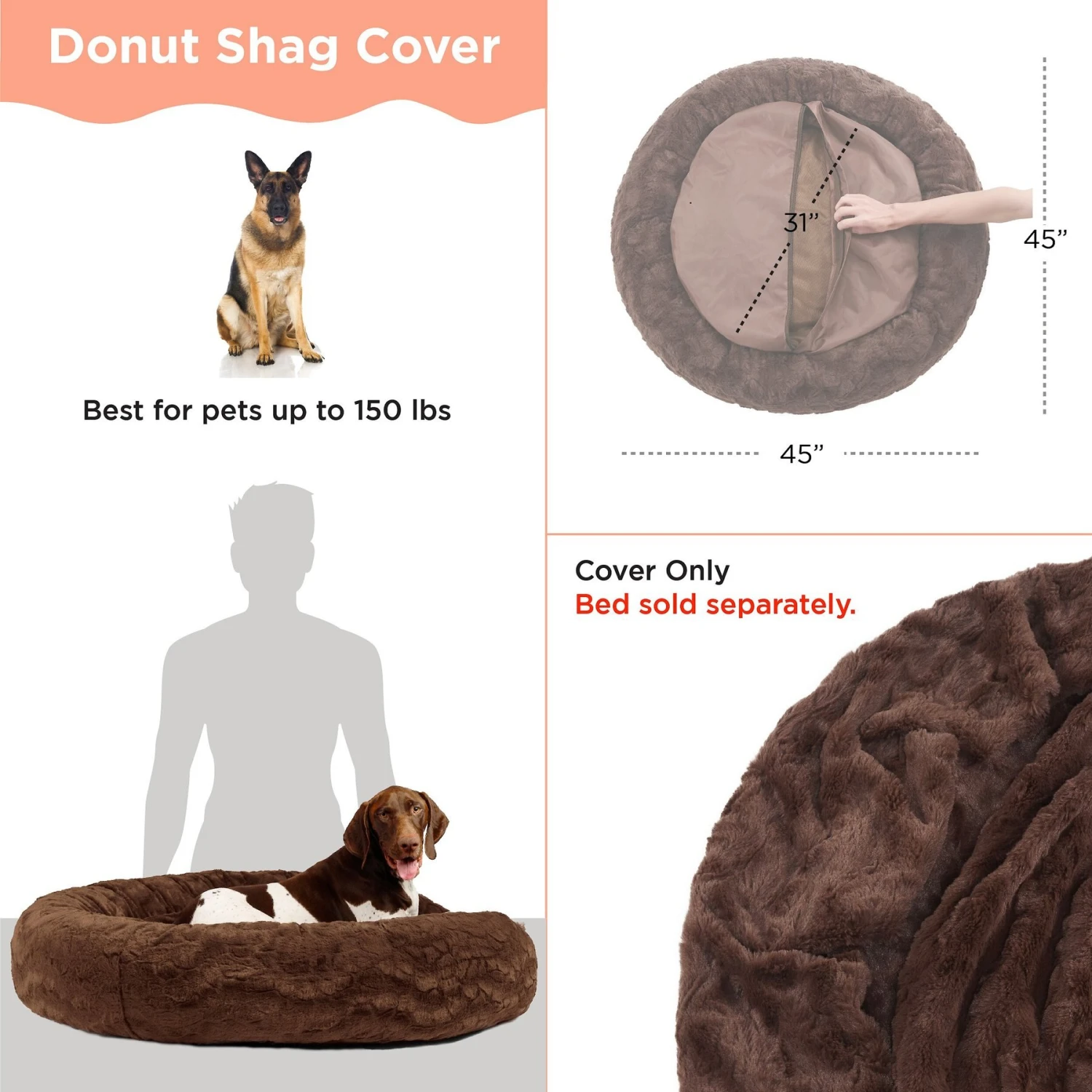 Best Friends By Sheri The Original Calming Donut Cat & Dog Bed Replacement Cover 5 Best Friends By Sheri The Original Calming Donut Cat & Dog Bed Replacement Cover - Image 3
