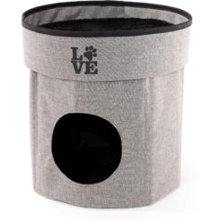 Precious Tails Home Base Circular 2-Tier Collapsible Cat Cave