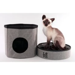 Precious Tails Home Base Circular 2-Tier Collapsible Cat Cave 14 Precious Tails Home Base Circular 2-Tier Collapsible Cat Cave -Pet Supplies Store 366629 PT3. AC SS1800 V1646092296