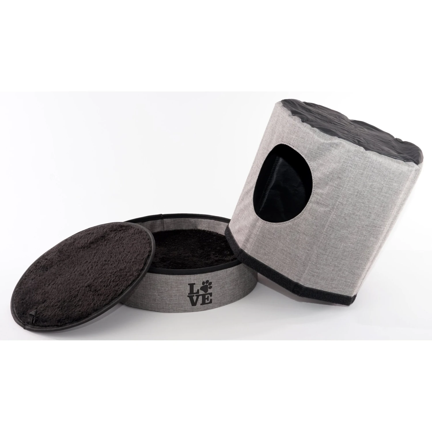 Precious Tails Home Base Circular 2-Tier Collapsible Cat Cave 10 Precious Tails Home Base Circular 2-Tier Collapsible Cat Cave - Image 8