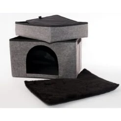 Precious Tails Home Base Rectangular 2-Tier Collapsible Cat Cave -Pet Supplies Store 366632 PT3. AC SS1800 V1644379335