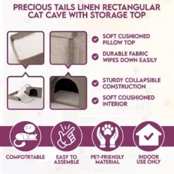 Precious Tails Home Base Rectangular 2-Tier Collapsible Cat Cave -Pet Supplies Store 366632 PT8. AC SS1800 V1644372403