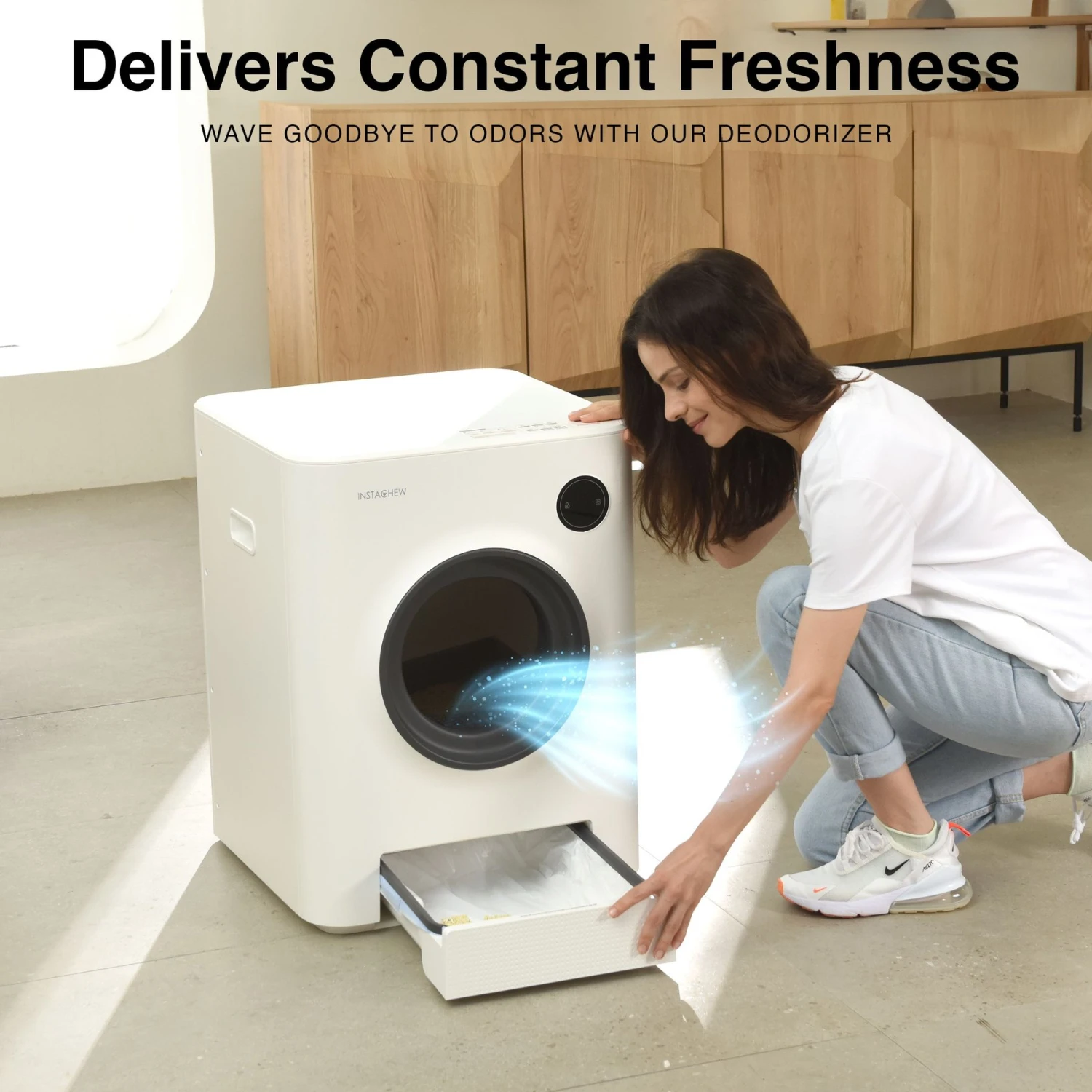 INSTACHEW PURRCLEAN Smart WiFi Enabled Covered Automatic Self-Cleaning Cat Litter Box, White 5 INSTACHEW PURRCLEAN Smart WiFi Enabled Covered Automatic Self-Cleaning Cat Litter Box, White - Image 3