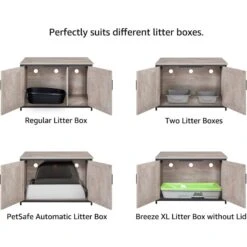 Unipaws Cat Litter Box Enclosure With Top Opening, Weathered Gray 17 Unipaws Cat Litter Box Enclosure With Top Opening, Weathered Gray -Pet Supplies Store 373041 PT7. AC SS1800 V1657657614