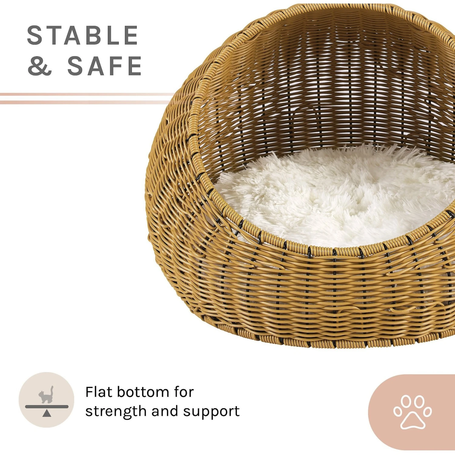 Sam's Pets Nala Wicker Cat Bed, Brown 6 Sam's Pets Nala Wicker Cat Bed, Brown - Image 4