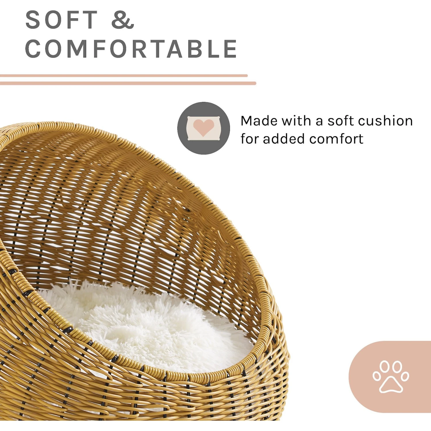 Sam's Pets Nala Wicker Cat Bed, Brown 7 Sam's Pets Nala Wicker Cat Bed, Brown - Image 5