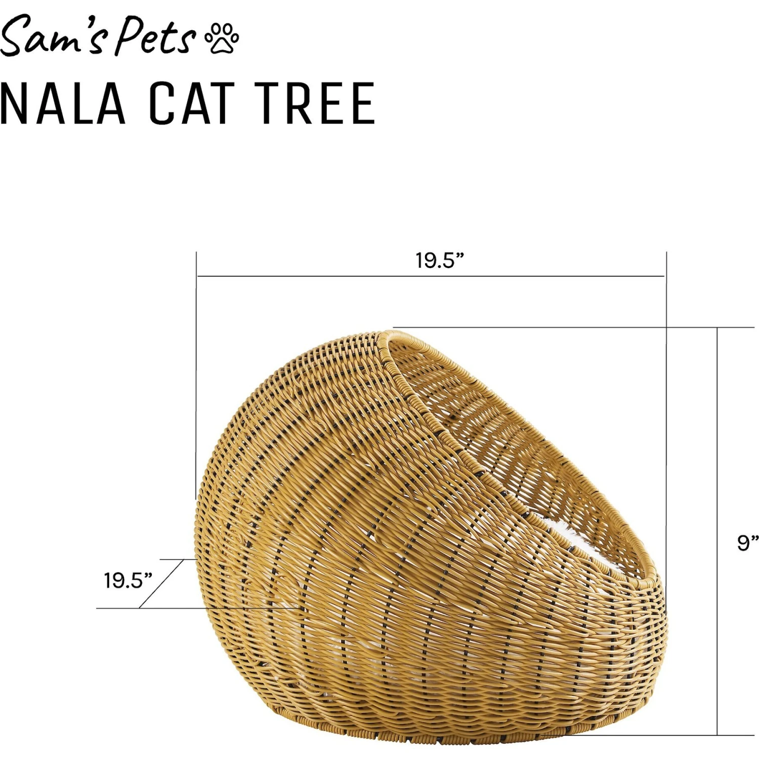 Sam's Pets Nala Wicker Cat Bed, Brown 11 Sam's Pets Nala Wicker Cat Bed, Brown - Image 9