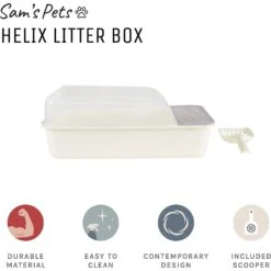 Sam's Pets Helix Cat Litter Box, White 14 Sam's Pets Helix Cat Litter Box, White -Pet Supplies Store 373533 PT3. AC SS1800 V1647638222
