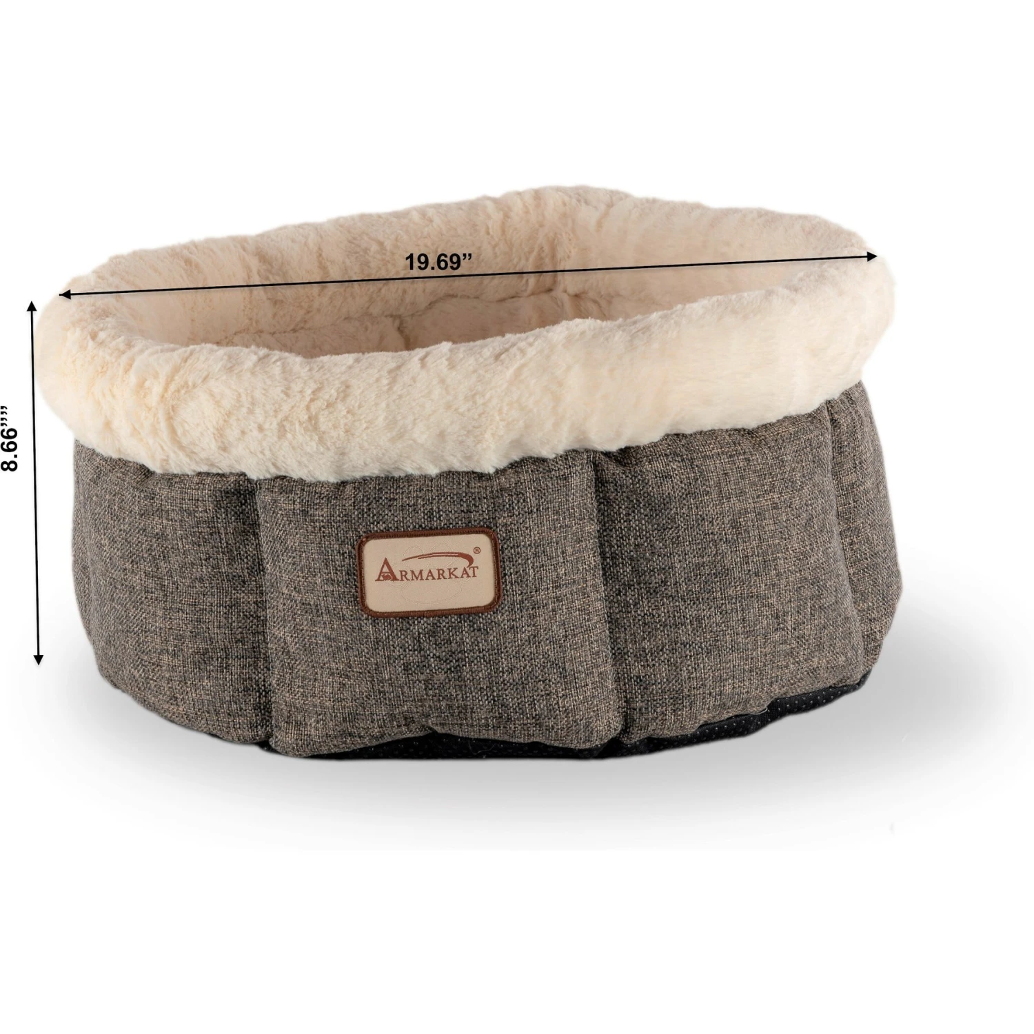Armarkat Cozy Cat Bed, Beige & Gray 4 Armarkat Cozy Cat Bed, Beige & Gray - Image 2