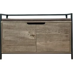 Whisker Litter Box Bench Cat Furniture, Gray, Large