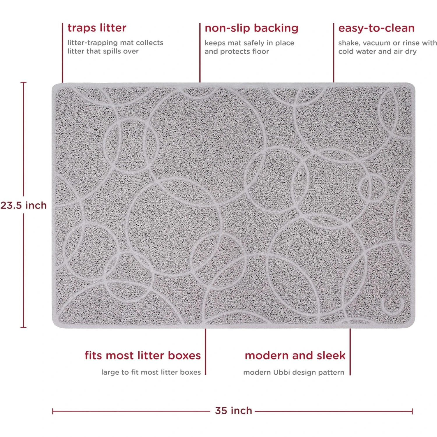 Ubbi® Ubbi Non-Slip Unscented Cat Litter Box Mat 4 Ubbi® Ubbi Non-Slip Unscented Cat Litter Box Mat - Image 2