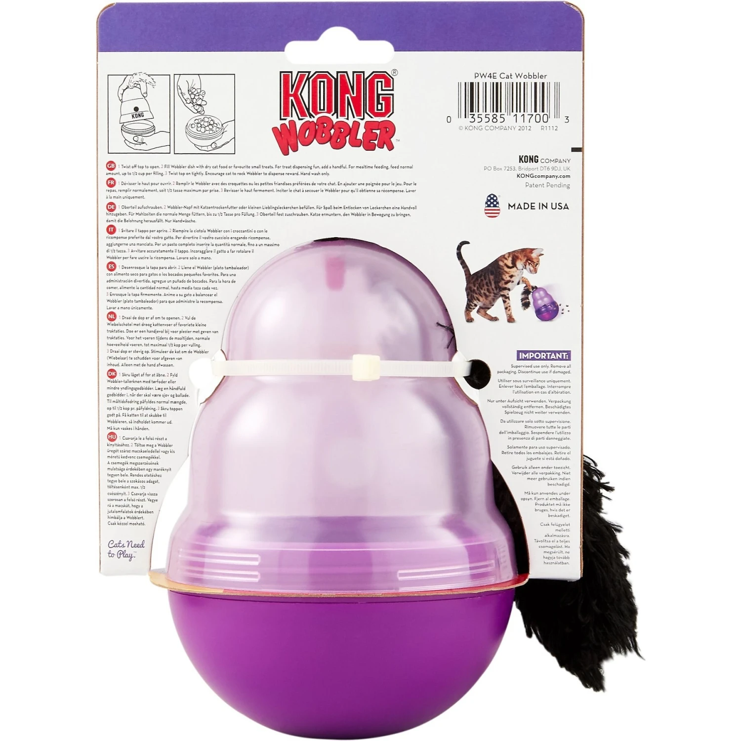 KONG Cat Wobbler Treat Dispenser 9 KONG Cat Wobbler Treat Dispenser - Image 7