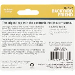 OurPets Backyard Squeaking Bunny Cat Toy 11 OurPets Backyard Squeaking Bunny Cat Toy -Pet Supplies Store 55742 PT3. AC SS1800 V1526316433