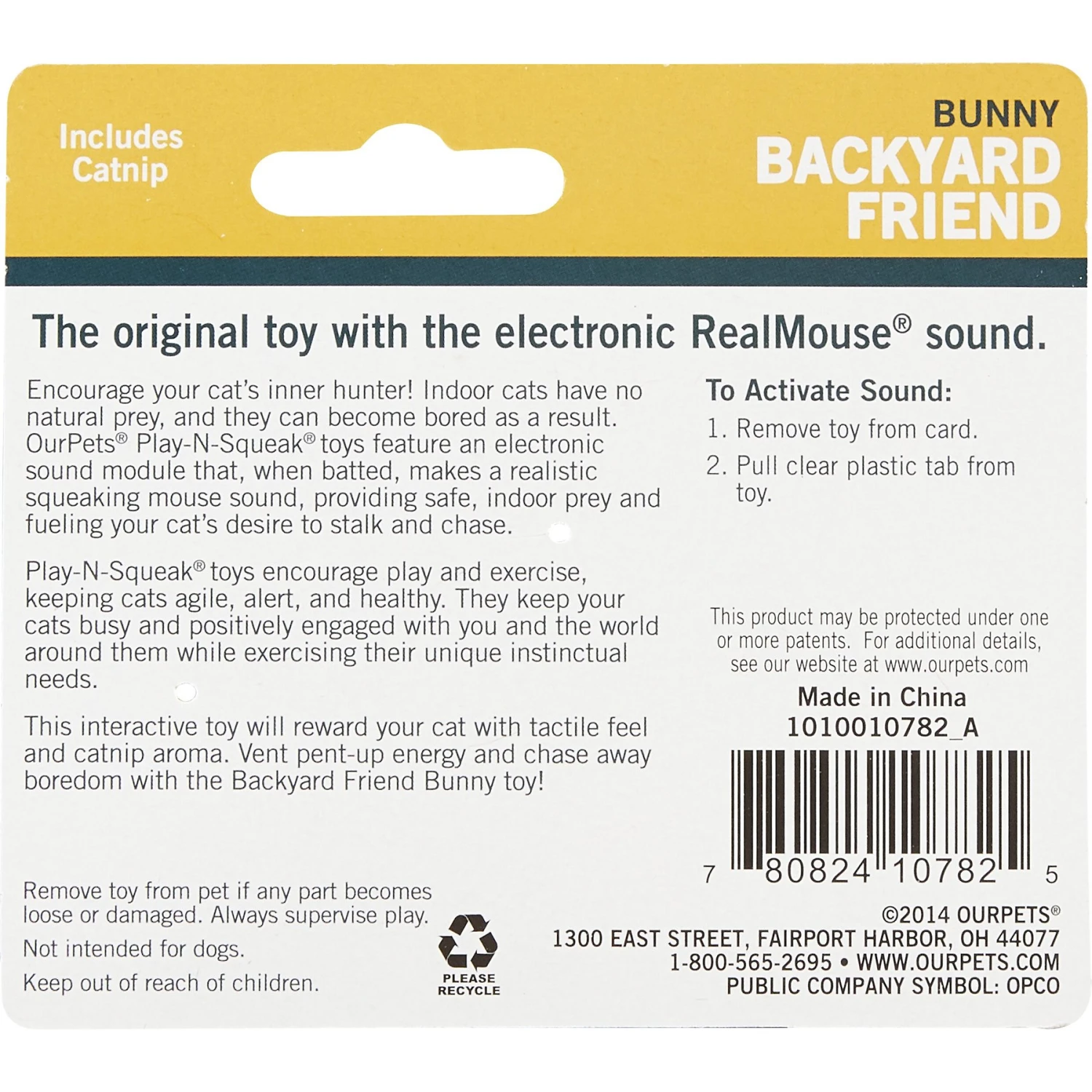 OurPets Backyard Squeaking Bunny Cat Toy 6 OurPets Backyard Squeaking Bunny Cat Toy - Image 4