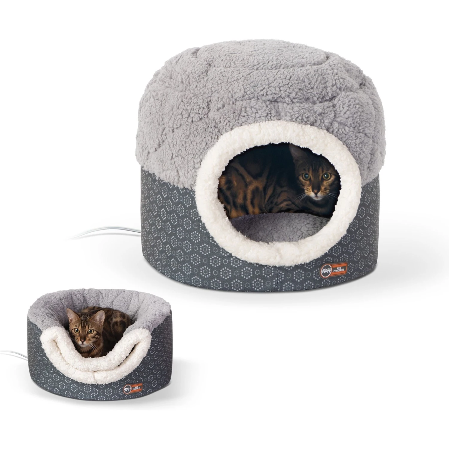 K&H Pet Products Thermo-Pet Nest Covered Indoor Heated Cat Bed House, Gray, Small 3 K&H Pet Products Thermo-Pet Nest Covered Indoor Heated Cat Bed House, Gray, Small