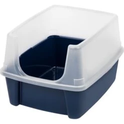 IRIS USA Open Top Litter Box With Scatter Shield
