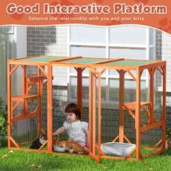 Coziwow Outdoor Wooden Cat Cage Playpen 16 Coziwow Outdoor Wooden Cat Cage Playpen -Pet Supplies Store 666030 PT5. AC SS1800 V1668456889