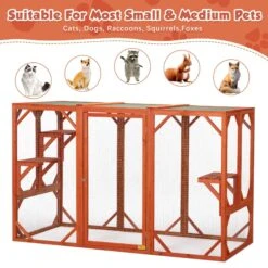 Coziwow Outdoor Wooden Cat Cage Playpen 19 Coziwow Outdoor Wooden Cat Cage Playpen -Pet Supplies Store 666030 PT8. AC SS1800 V1668457361