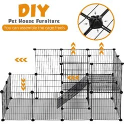 Coziwow DIY 4-Door Large Cat Cage Playpen, Black, 72-in -Pet Supplies Store 677126 PT3. AC SS1800 V1680115346