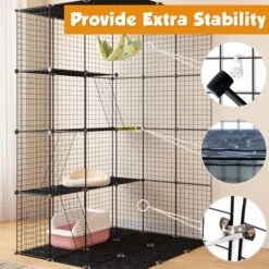 Coziwow DIY 4-Door Large Cat Cage Playpen, Black, 72-in -Pet Supplies Store 677126 PT4. AC SS1800 V1680111421