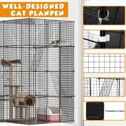 Coziwow DIY 4-Door Large Cat Cage Playpen, Black, 72-in -Pet Supplies Store 677126 PT5. AC SS1800 V1680113542
