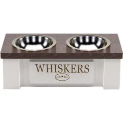 GrooveThis Woodshop Personalized Cat Feeder Station, 2-cup