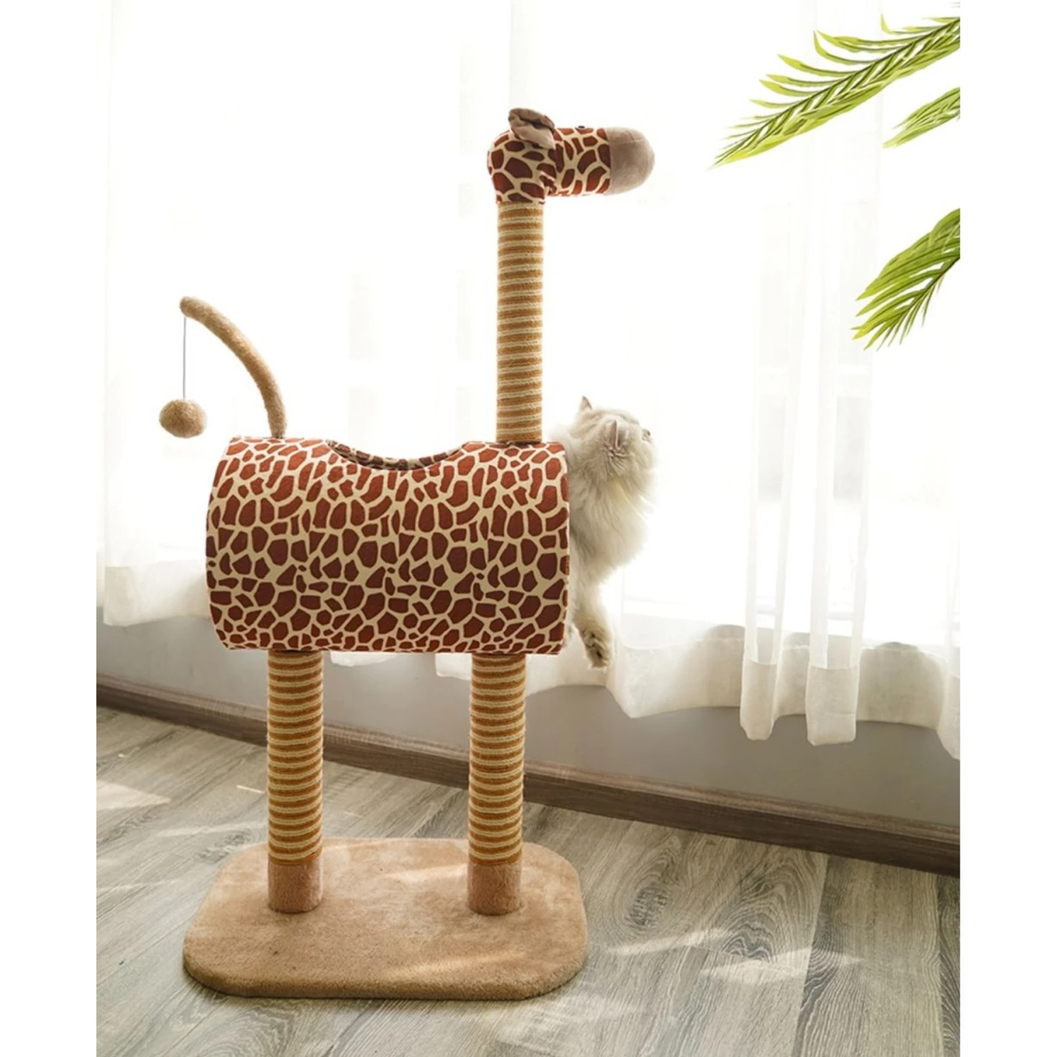 ZEZE Giraffe Tree With Tunnel & Scratcher Cat Furniture, Large 4 ZEZE Giraffe Tree With Tunnel & Scratcher Cat Furniture, Large - Image 2