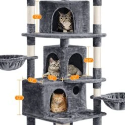 Yaheetech 76.5-in Tree With 3 Condos Cat Tree -Pet Supplies Store 705086 PT5. AC SS1800 V1686153742