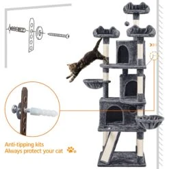 Yaheetech 76.5-in Tree With 3 Condos Cat Tree -Pet Supplies Store 705086 PT8. AC SS1800 V1686153622