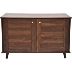 Sam's Pets Becky Box Enclosure End Table Cat Litter, Brown, Medium