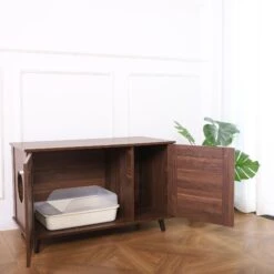 Sam's Pets Becky Box Enclosure End Table Cat Litter, Brown, Medium -Pet Supplies Store 713035 PT4. AC SS1800 V1669239519