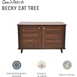 Sam's Pets Becky Box Enclosure End Table Cat Litter, Brown, Medium -Pet Supplies Store 713035 PT6. AC SS1800 V1669239519