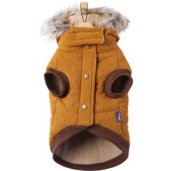 Frisco Heavy Weight Lux Corduroy Insulated Dog & Cat Coat With Fur Trimmed Hood -Pet Supplies Store 719966 PT4. AC SS1800 V1692978846