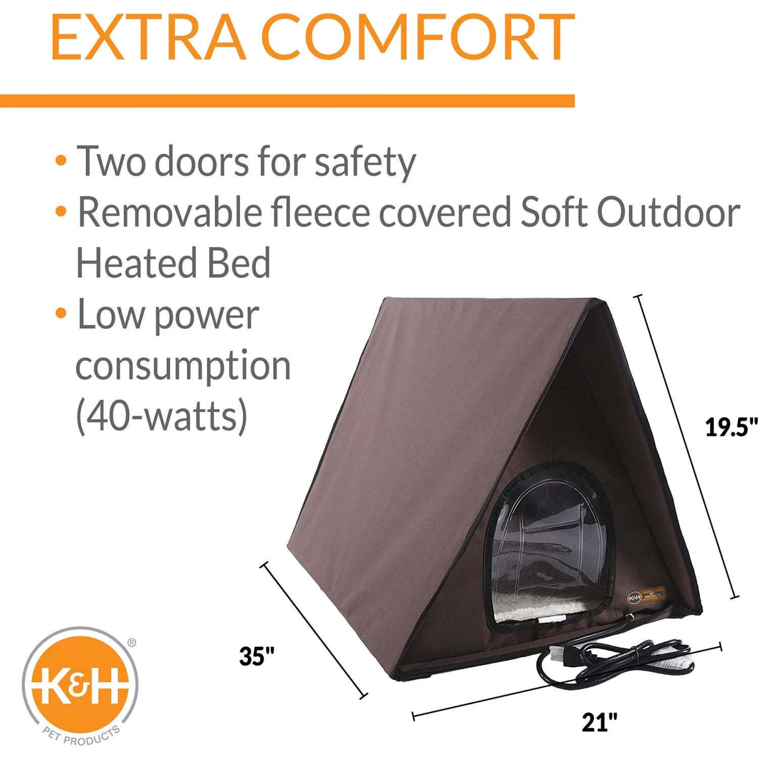 K&H Pet Products Outdoor Heated Multi-Kitty A-Frame House 4 K&H Pet Products Outdoor Heated Multi-Kitty A-Frame House - Image 2