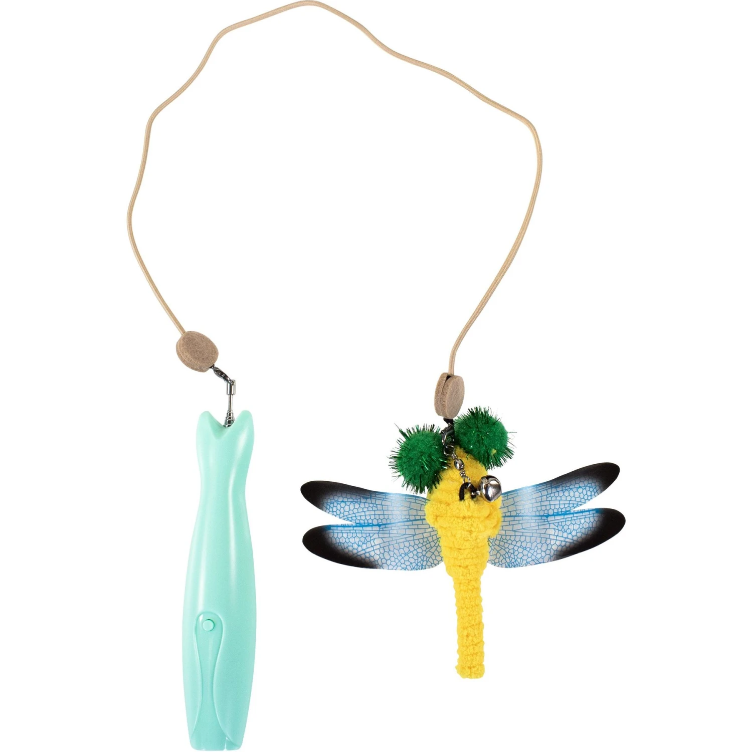 Penn-Plax Retractable Wand With Dragonfly Toy, Metal Bell, & LED Mouse Light Cat Teaser 4 Penn-Plax Retractable Wand With Dragonfly Toy, Metal Bell, & LED Mouse Light Cat Teaser - Image 2