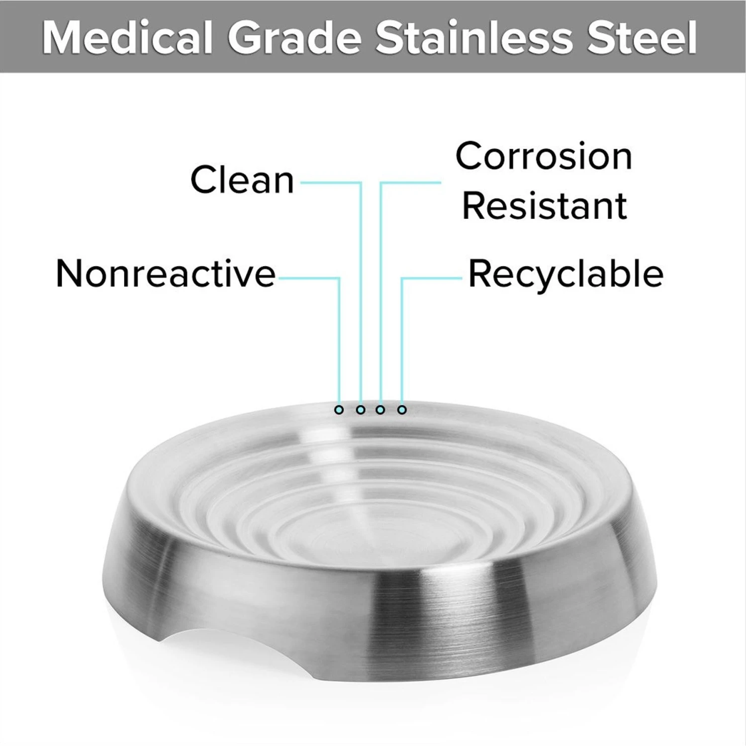 CatGuru Round Stainless Steel Cat & Dog Food Dish, 2 Count 5 CatGuru Round Stainless Steel Cat & Dog Food Dish, 2 Count - Image 3