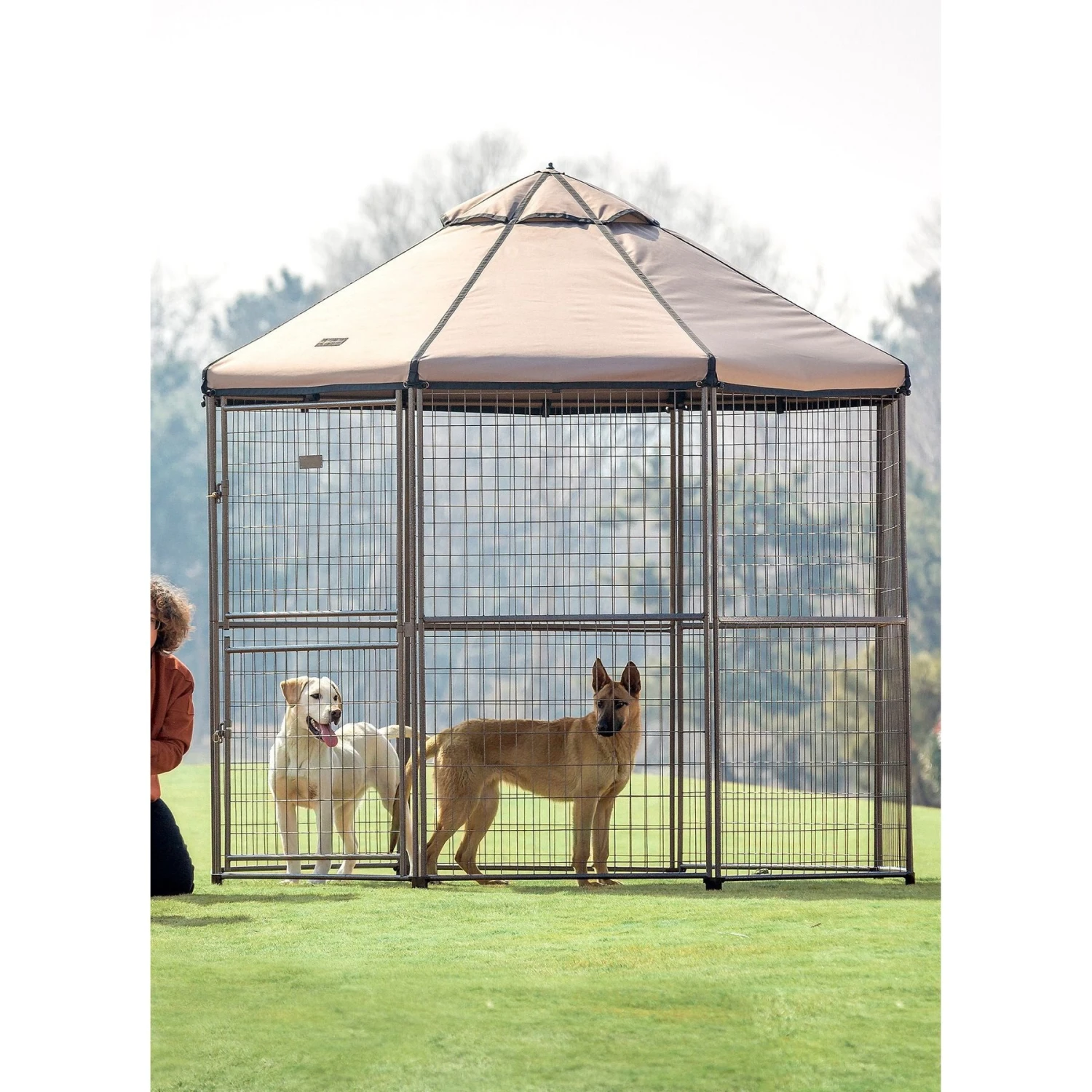 Win World Pet Gazebo Dog Kennel, Earth Taupe, 8-ft 4 Win World Pet Gazebo Dog Kennel, Earth Taupe, 8-ft - Image 2