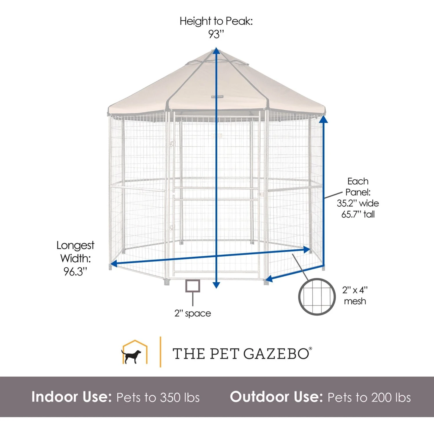 Win World Pet Gazebo Dog Kennel, Earth Taupe, 8-ft 5 Win World Pet Gazebo Dog Kennel, Earth Taupe, 8-ft - Image 3