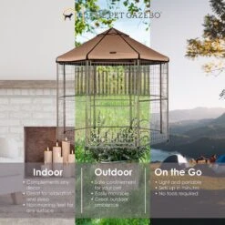 Win World Pet Gazebo Dog Kennel, Earth Taupe, 8-ft 14 Win World Pet Gazebo Dog Kennel, Earth Taupe, 8-ft -Pet Supplies Store 732814 PT4. AC SS1800 V1670525418