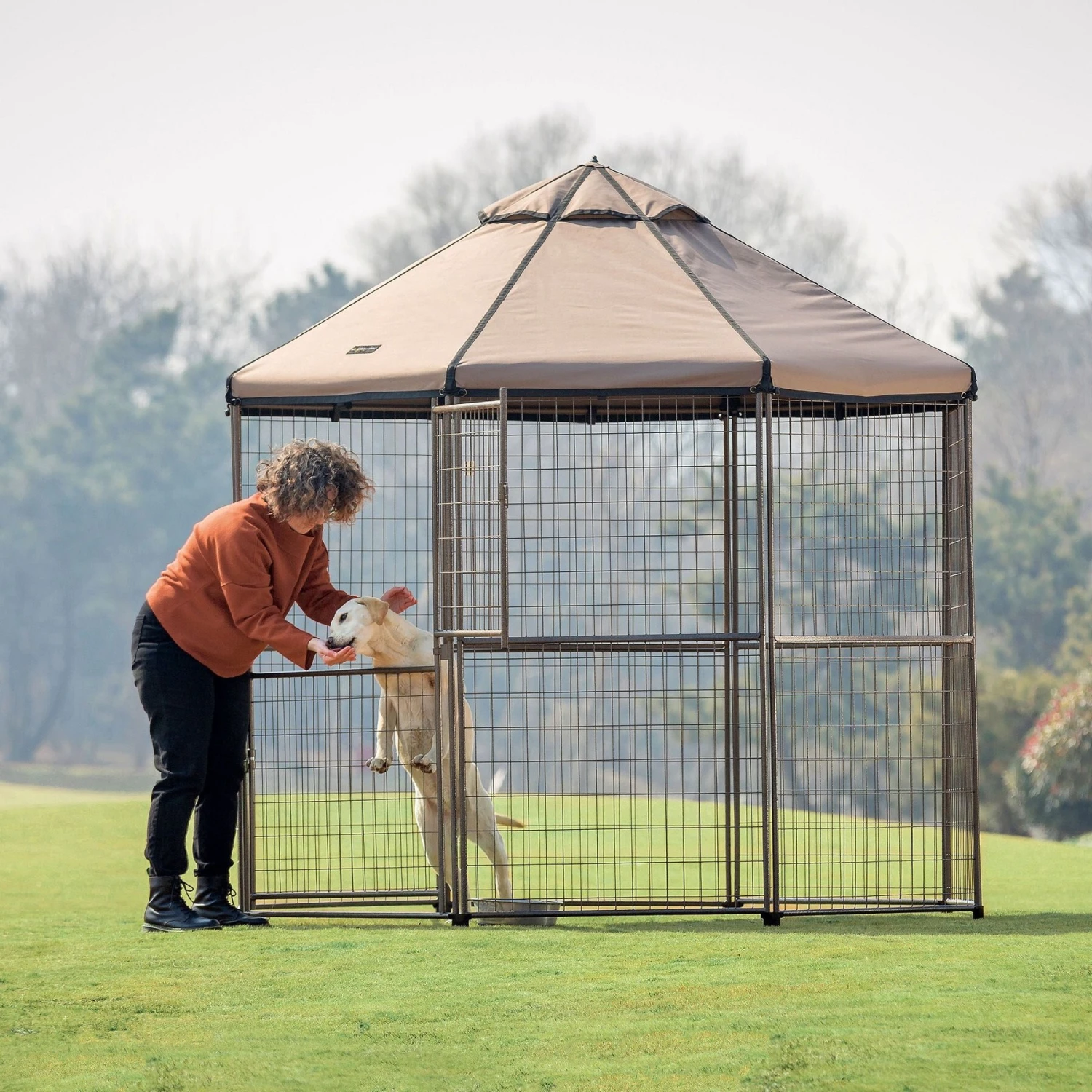Win World Pet Gazebo Dog Kennel, Earth Taupe, 8-ft 10 Win World Pet Gazebo Dog Kennel, Earth Taupe, 8-ft - Image 8