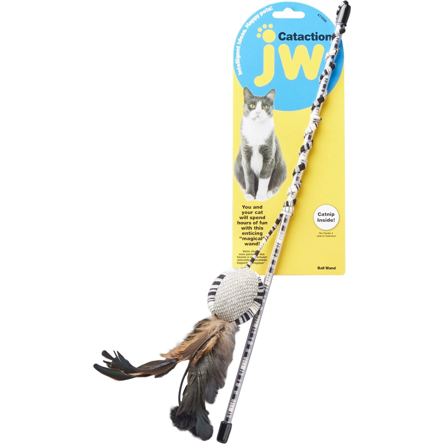 JW Pet Cataction Ball With Wand Cat Toy 4 JW Pet Cataction Ball With Wand Cat Toy - Image 3